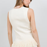 Fringe Bottom Sleeveless Top