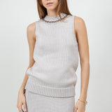 Chain Detail Sweater Top - grey, womens top collection