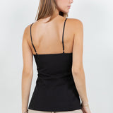 Button Down Vest top - Black/Black, Women's Tops Collection