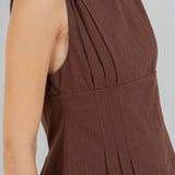 Metallic Sleeveless Blouse - brown, womens top collection