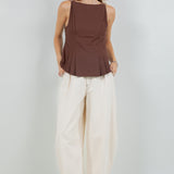 Metallic Sleeveless Blouse - brown, womens top collection