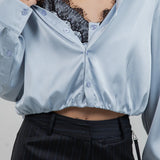 Satin Button Down Double Layer Cami