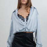 Satin Button Down Double Layer Cami