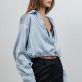 Satin Button Down Double Layer Cami