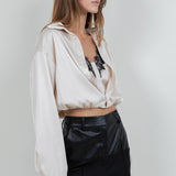 Satin Button Down Double Layer Cami