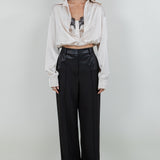 Satin Button Down Double Layer Cami