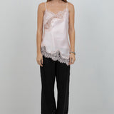 Satin Lace Sleeveless Tank