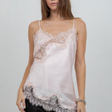 Satin Lace Sleeveless Tank