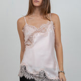 Satin Lace Sleeveless Tank