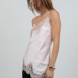 Satin Lace Sleeveless Tank