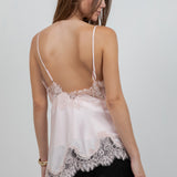 Satin Lace Sleeveless Tank