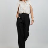 Knitted Sleeveless Cape Bodice Bodysuit