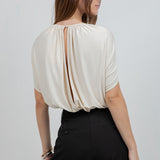 Knitted Sleeveless Cape Bodice Bodysuit