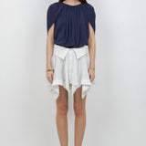 Knitted Sleeveless Cape Bodice Bodysuit