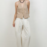 Woven Button Down Vest
