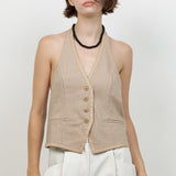 Woven Button Down Vest
