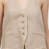 Woven Button Down Vest