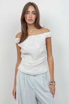 Embroidered Off Shoulder Blouse