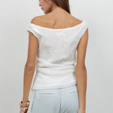 Embroidered Off Shoulder Blouse
