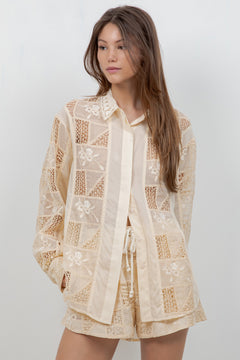 Embroidered Button Down Shirt