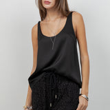 Sleeveless Satin Tank