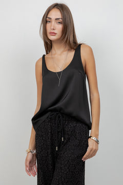 Sleeveless Satin Tank