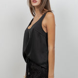 Sleeveless Satin Tank