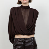 Mock Neck Chiffon Blouse