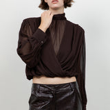 Mock Neck Chiffon Blouse