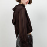 Mock Neck Chiffon Blouse