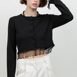 Beaded Tassel Cardigan
