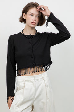 Beaded Tassel Cardigan