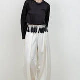 Satin Long Sleeve With Fringe Tassels
