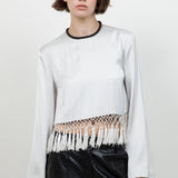 Satin Long Sleeve With Fringe Tassels