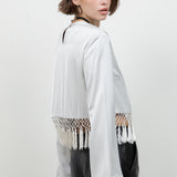 Satin Long Sleeve With Fringe Tassels