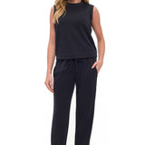 Zipper Detail Scuba Tank Top