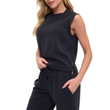 Zipper Detail Scuba Tank Top