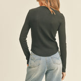 Ribbed Long Sleeve Basic Top