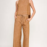 Linen Stitch Wide Pant