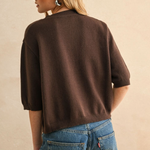 Short Sleeve Sweater Top - brown, womens top collection