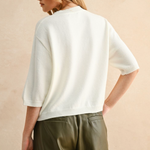 Short Sleeve Sweater Top - white, womens top collection