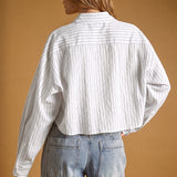 Pin Stripe Pattern Buttondown Top