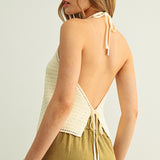 Crochet Knit Halter Neck Top