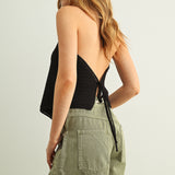 Crochet Knit Halter Neck Top