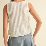 Sleeveless Knit Top With Tie on Side