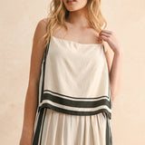 Border Stripe Pattern Top - Tan/Black, Women's Tops Collection