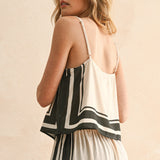 Border Stripe Pattern Top - Tan/Black, Women's Tops Collection