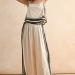Border Stripe Pattern Top - Tan/Black, Women's Tops Collection