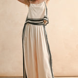 Border Stripe Pattern Top - Tan/Black, Women's Tops Collection