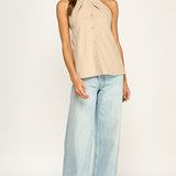 Halter Vest With Button Front